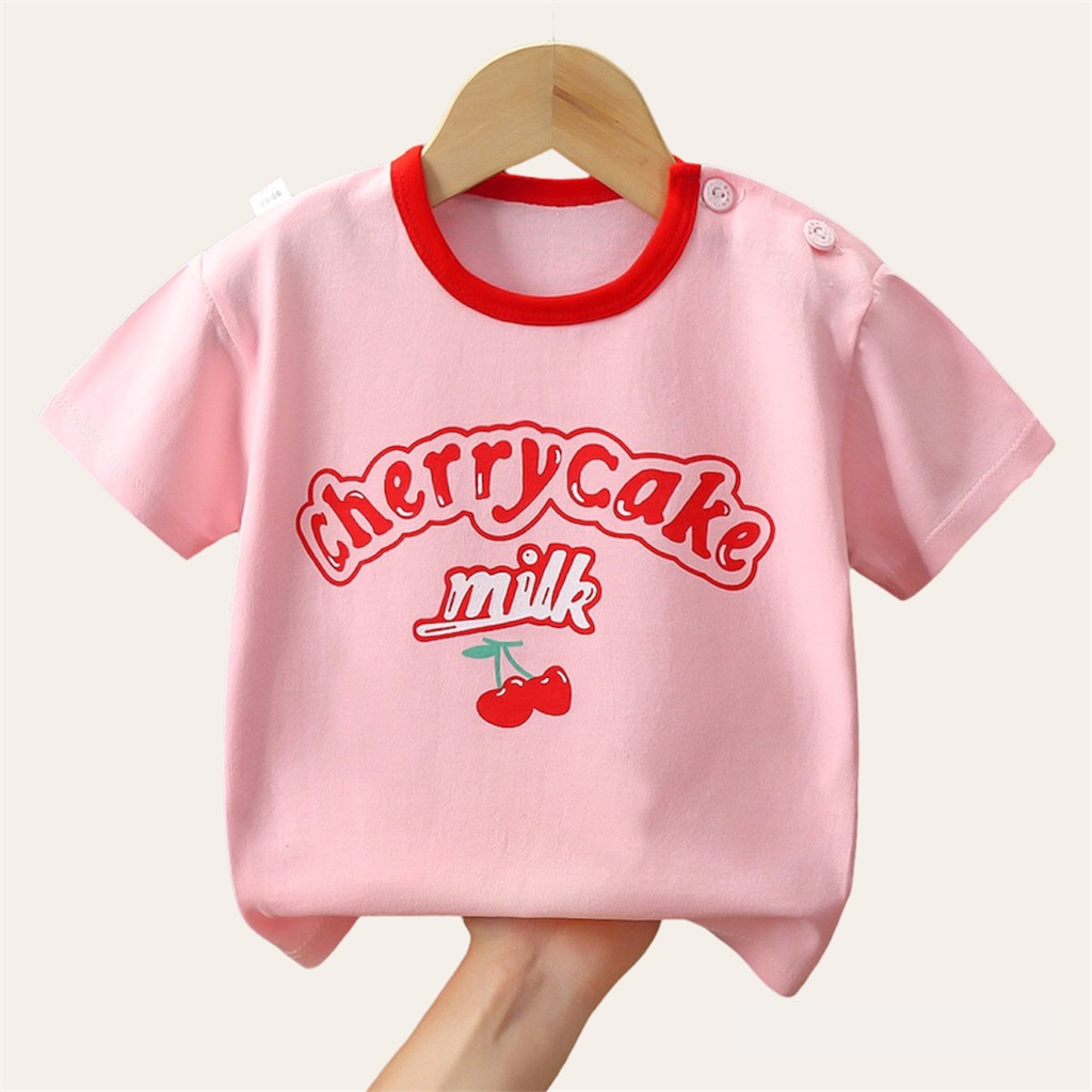 Áo thun bé gái form rộng chất cotton thoáng mát cho bé gái 2-8 tuổi