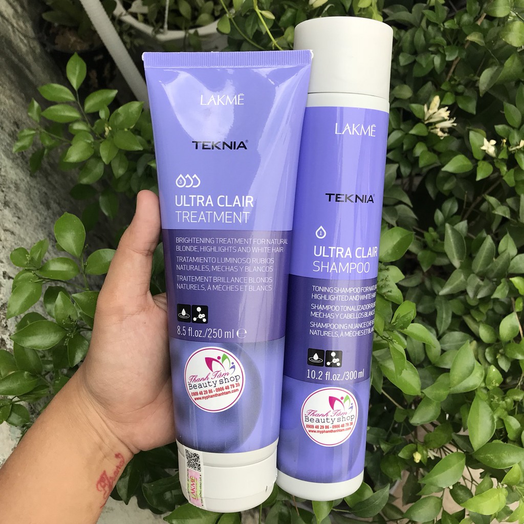 Bộ Dầu gội và Kem hấp dành cho tóc màu sáng hoặc bạc White Silver Lakme Teknia 300ml/250ml