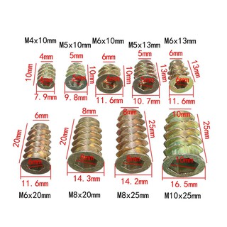 Bộ 50 ốc ren cấy gỗ đủ kích cỡ