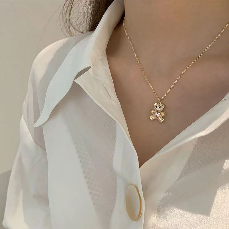Vòng cổ Mặt Hình Gấu Thiết Kế Ngọt Ngào Thời Trang Mùa Hè Nhật Hàn Dành Cho Nữ