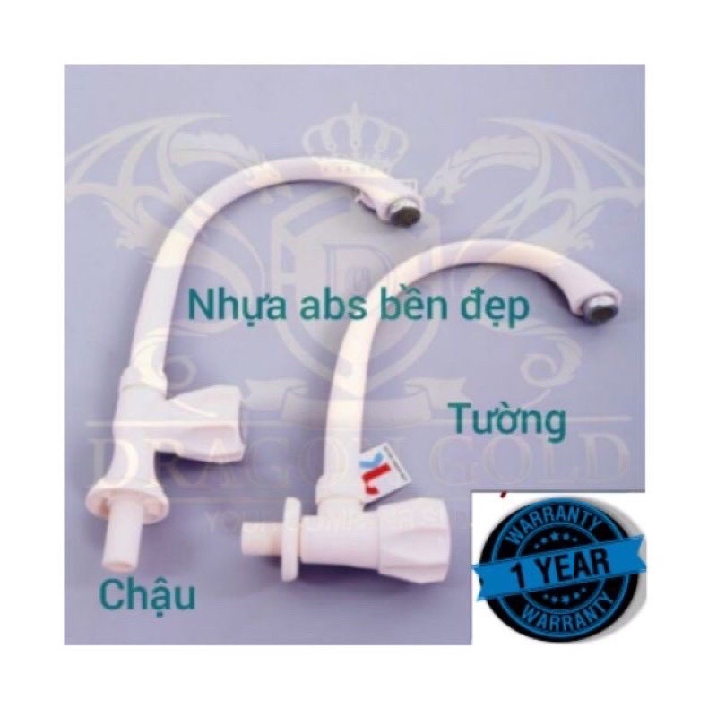 Vòi rửa bát nhựa abs cắm chậu,cắm tường tặng kèm băng tan.