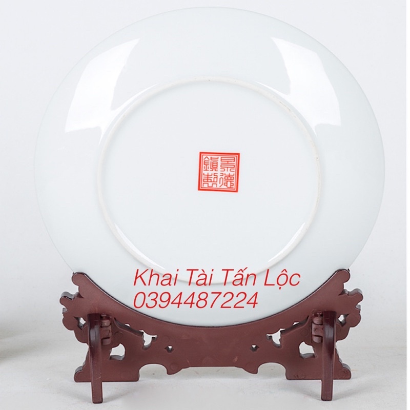 Giá đỡ đĩa , dựng dĩa loại lớn 40cm đầu rồng song long nhựa giả gỗ