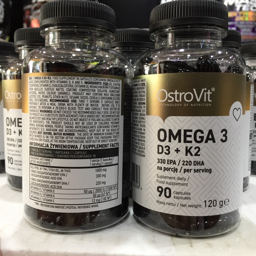 Viên uống Ostrovit OMEGA3 D3 K2MK7 - Tăng sức đề kháng, tốt cho tim mạch, xương chắc khỏe, chống oxy hóa