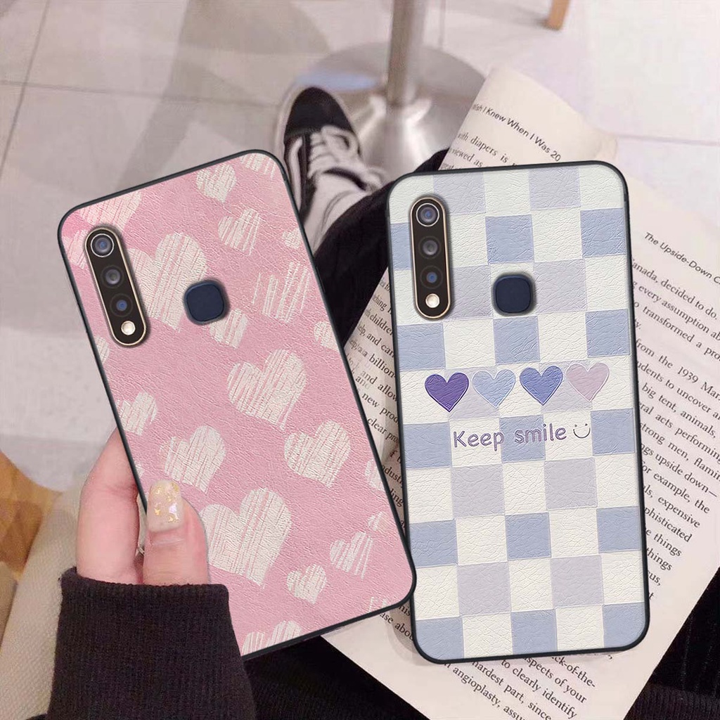 Ốp Vivo Y19 / U3 caro trái tim cá tính, thời trang siêu đẹp, siêu phong cách