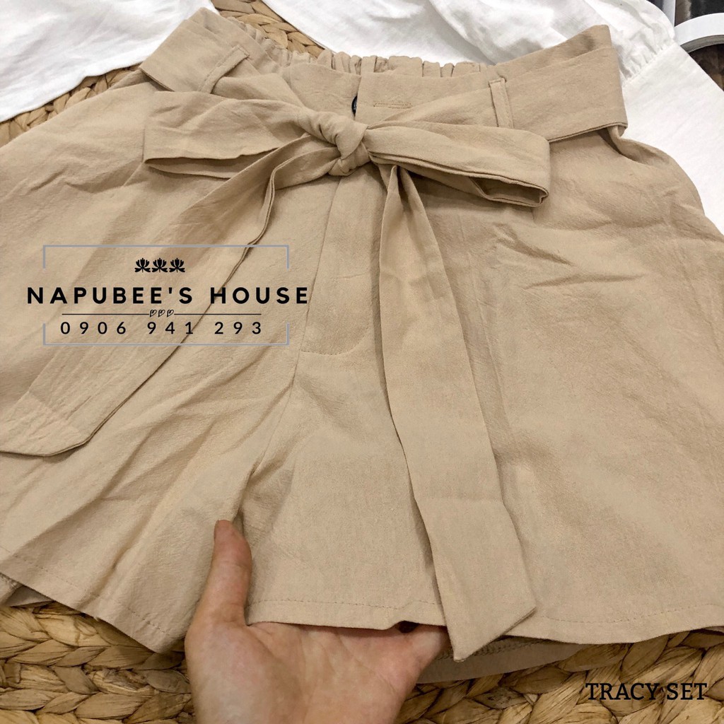 NAPUBEE Set ÁO Croptop Tay Dài &amp; Quần Short TRACY SET