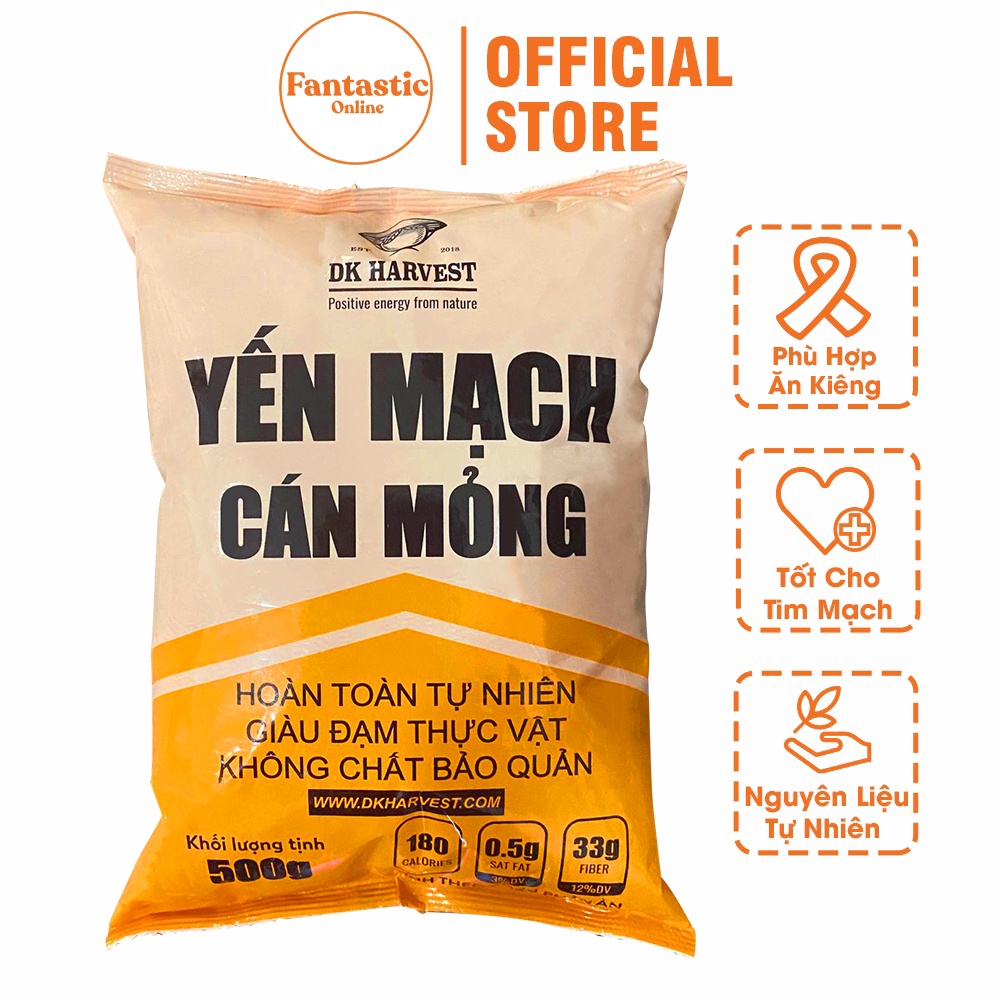 500g Yến Mạch Cán Dẹt (Cán Mỏng) Nguyên Chất Nhập Khẩu Úc DK Harvest - Yến Mạch Giảm Cân