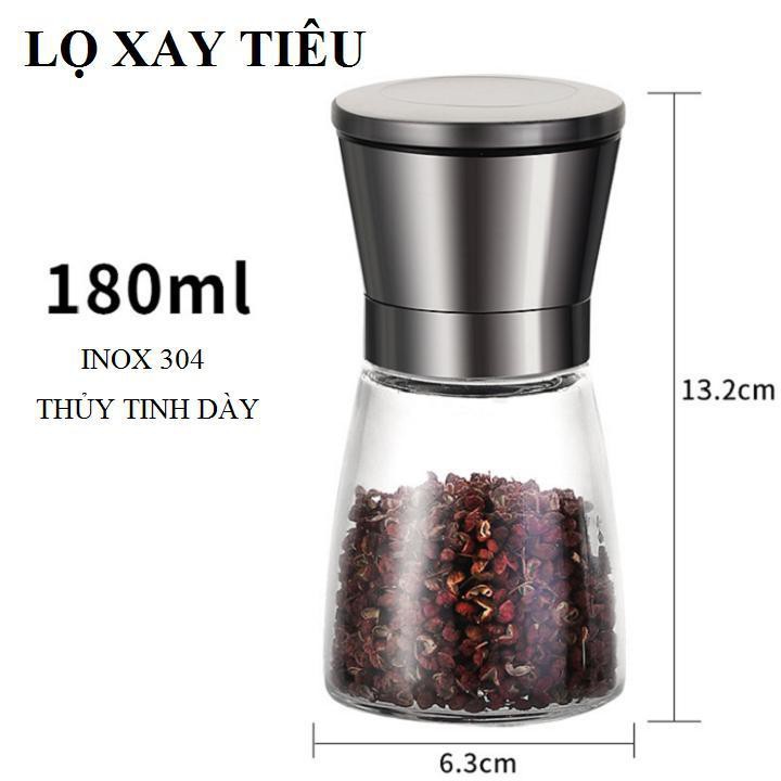 LỌ (CỐI) XAY TIÊU NẮP INOX tiện dụng