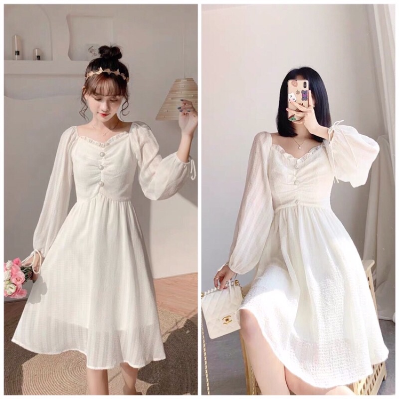 Váy tiểu thư chất Liêu voan cao cấp