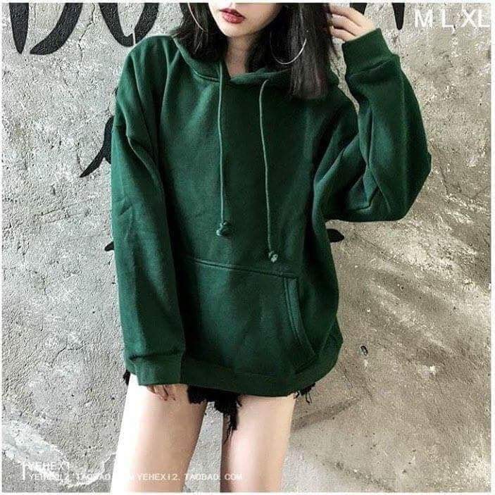 [ĐỦ SIZE - Kèm hình thật] Áo hoodie trơn nỉ dày màu xanh rêu basic hoodie unisex | WebRaoVat - webraovat.net.vn