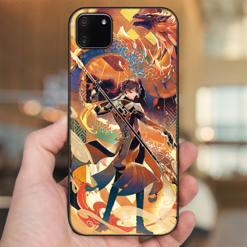 Ốp lưng Realme C11 2020 viền đen in hình Zhongli Genshin Impact