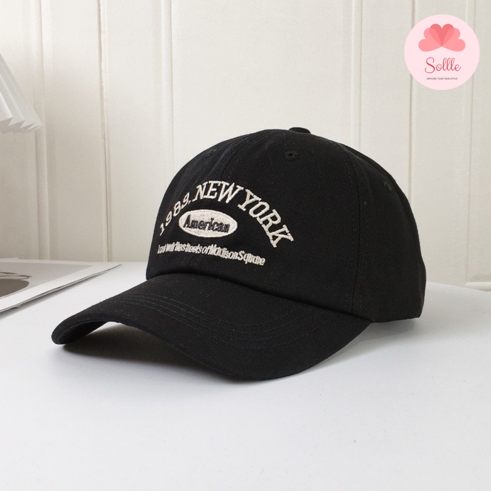 Nón lưỡi trai kết nam nữ unisex xanh lá thêu chữ American cá tính Hàn Quốc Sollle