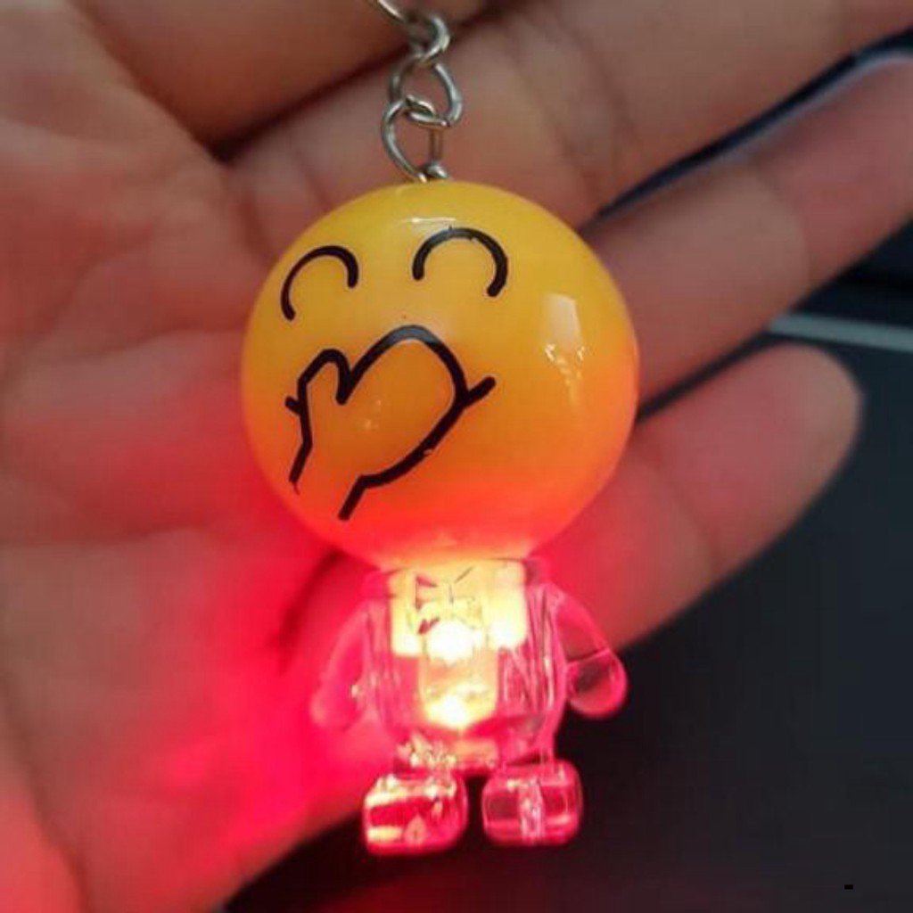 Móc khóa mặt cười Emoji có đèn phát sáng-Móc khóa mặt cười Emoji có đèn phát sáng-Móc khóa mặt cười 