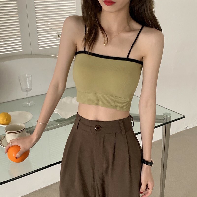 Áo Lót Nữ Cotton Gân Tâm 2 Dây Đệm Mỏng Ôm Ngực Đẹp Giãn Thoải Mái Hieu Store24h - 1537