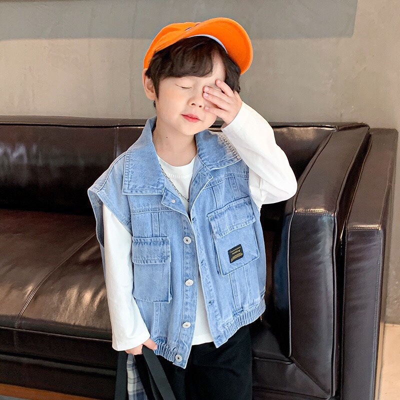 Áo gile bò size đại bé trai