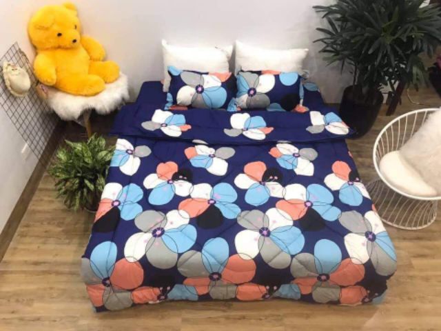 Bộ chăn ga gối 5 món chăn phao dầy dặn