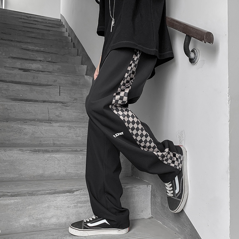 Quần ống rộng phối dây rút phong cách hip hop cá tính cho nam