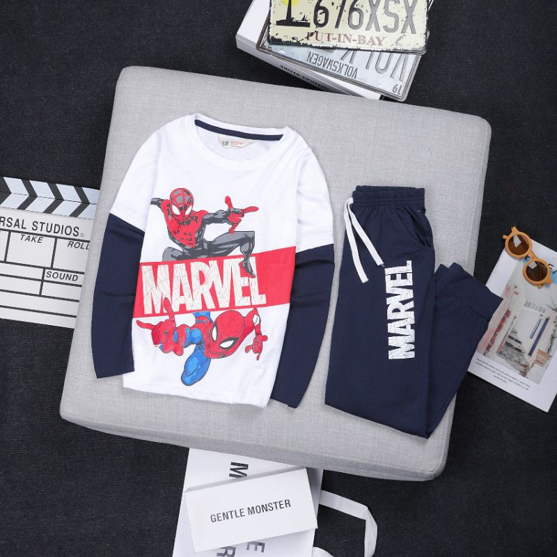 Bộ cotton nối tay cho bé trai 2-7t