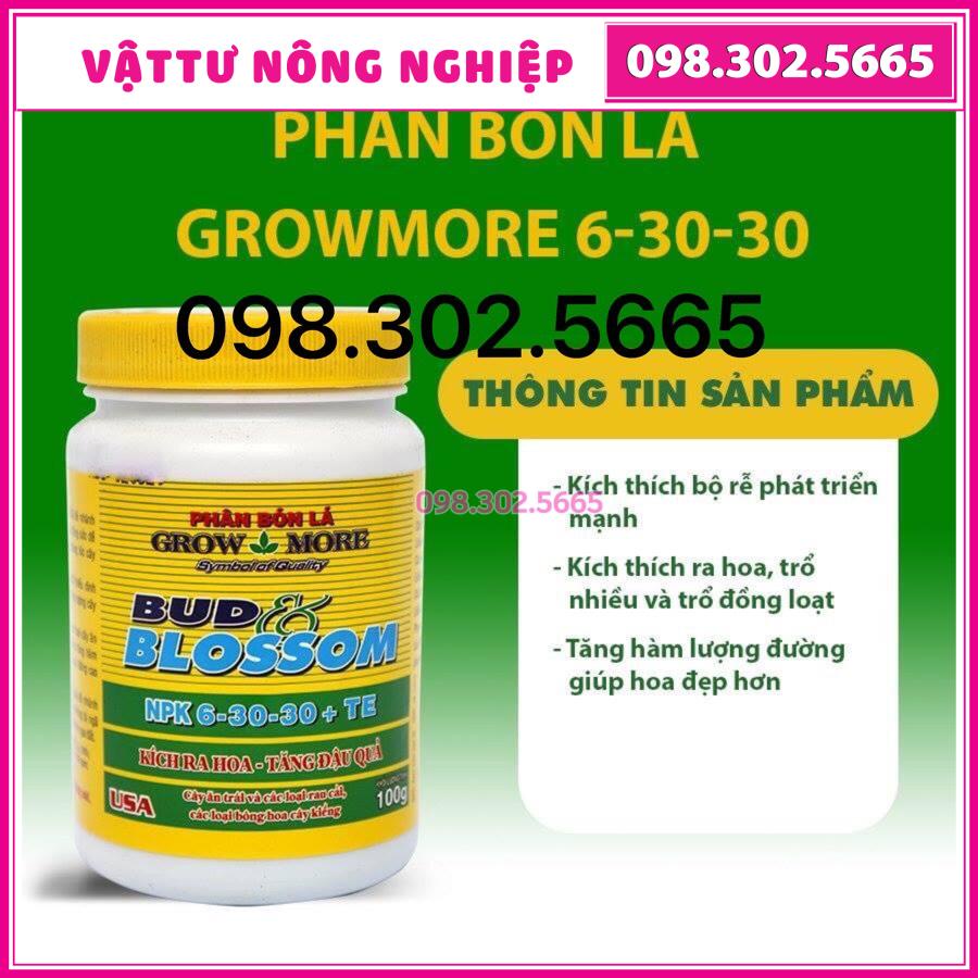GrowMore Bud Blossom Booster 6-30-30+TE 100gr - Phân bón lá Grow More kích cho ra hoa tăng đậu quả