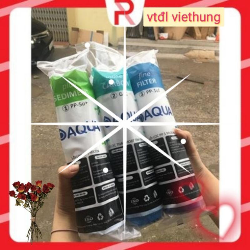 Combo 3 lõi lọc nước AQUA 1-2-3 CHÍNH HÃNG dùng cho máy lọc nước RO (có bán rời)