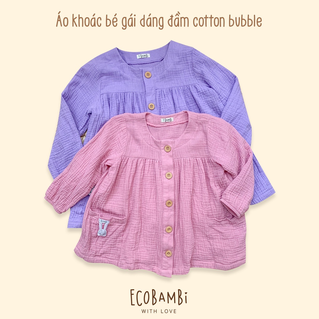 Áo khoác muslin dáng đầm Ecobambi
