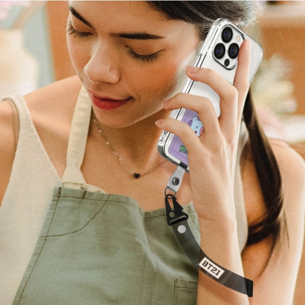 Ốp Điện Thoại In Hình bt21 Kèm Dây Đeo Cho Iphone