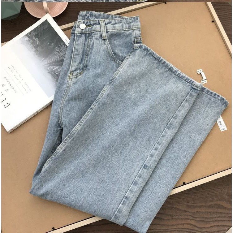 [Mã 151FASHIONSALE1 giảm 10K đơn 50K] Quần Bò Nữ Quần Jean Ống Rộng Cạp Cao Chất Đẹp Quảng Châu