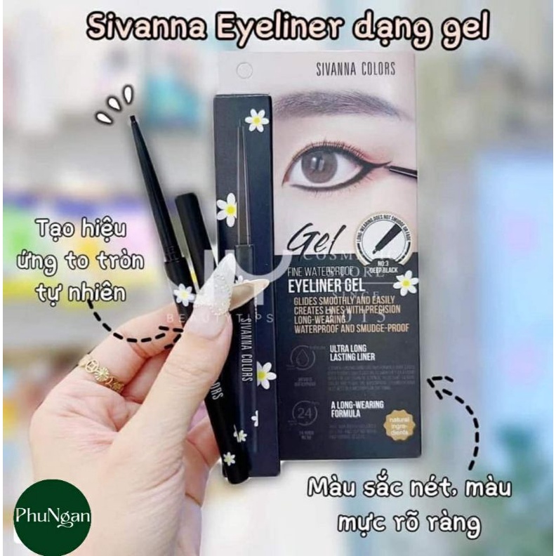 Chì kẻ mắt Sivanna Fine Waterproof Eyeliner Gel HF772 Thái Lan chống nước, lâu trôi