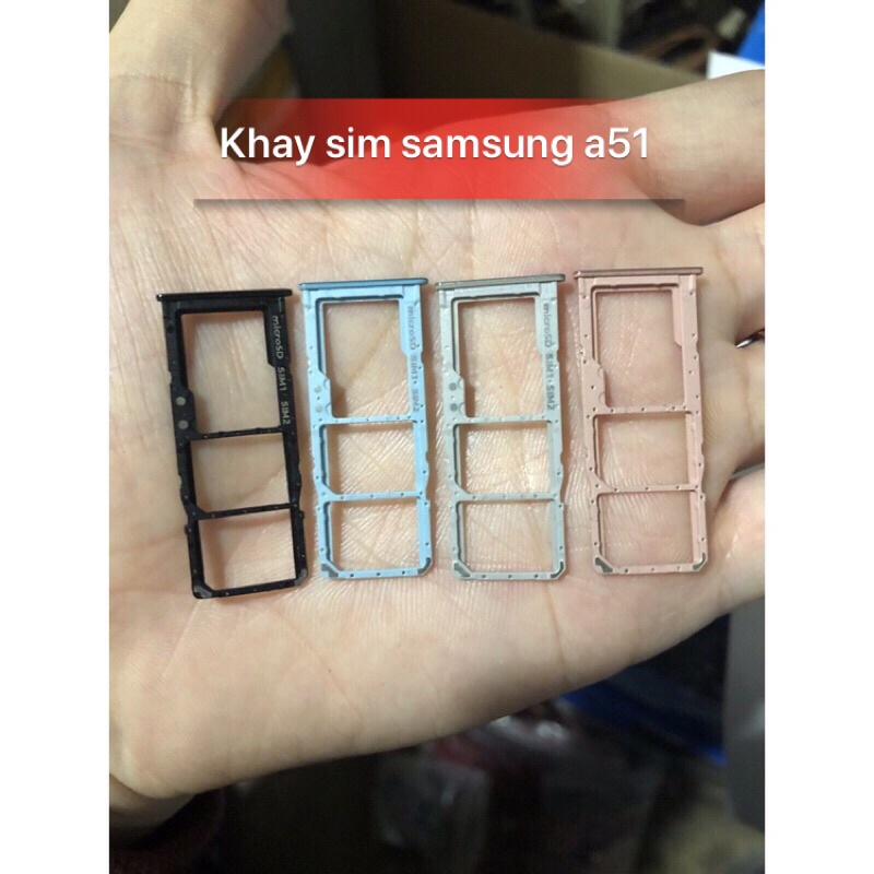 Khay sim Samsung A51, Samsung A71 nhiều màu zin new
