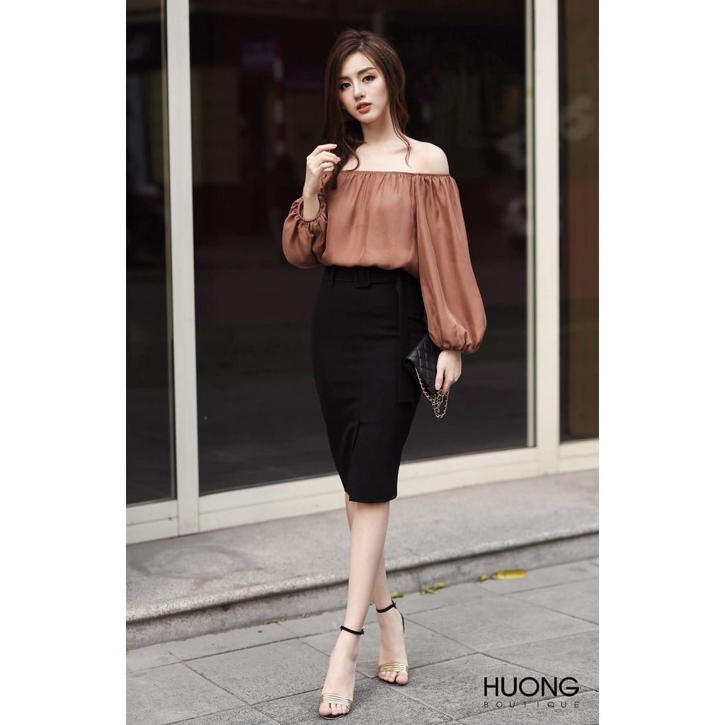 Chân váy bút chì ôm HB HUONGBOUTIQUE đai rời - HBZ119