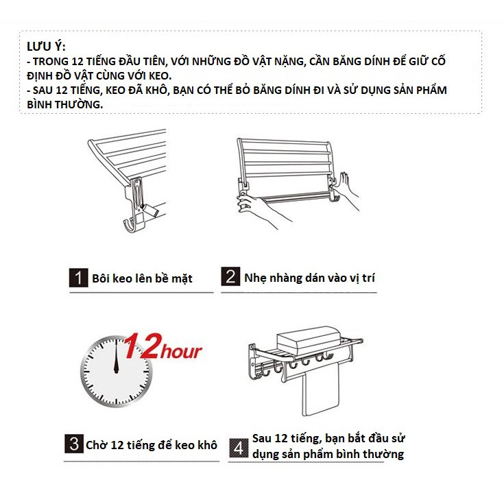 Keo -Taky, Dán Tường, Gắn Kệ Inox, Hợp Kim, Kim Loại Gắn Với Tường, Keo Chịu Nước, Ko Khoan Tường - 6010