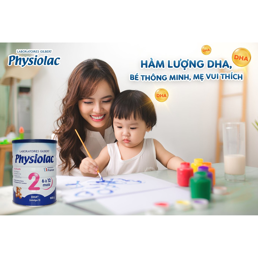 Sữa Pháp dinh dưỡng cho bé Physiolac [ mẫu mới] số 2 900gr [ date 2023]