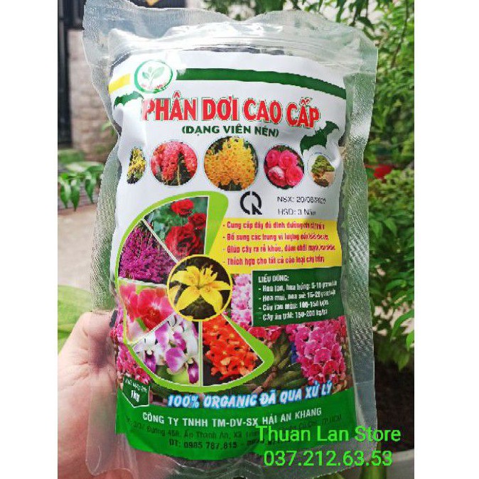 Phân Dơi Cao Cấp Dạng Viên Nén Dinh Dưỡng Cho Cây Trồng túi 1kg