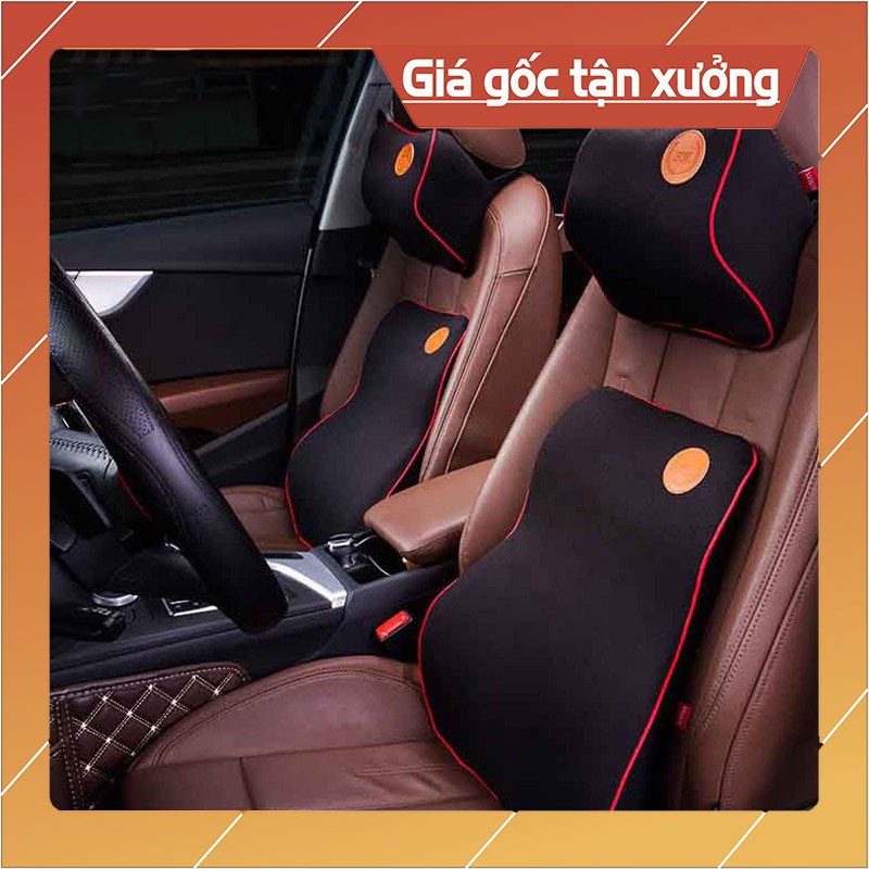 BỘ GỐI ĐẦU VÀ TỰA LƯNG CAO SU NON TRÊN XE Ô TÔ