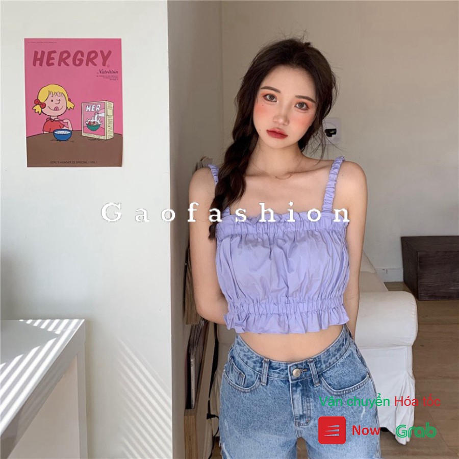 Áo 2 dây đũi chun ngực / Áo hai dây dáng croptop trẻ trung cá tính_G.A.O Fashion