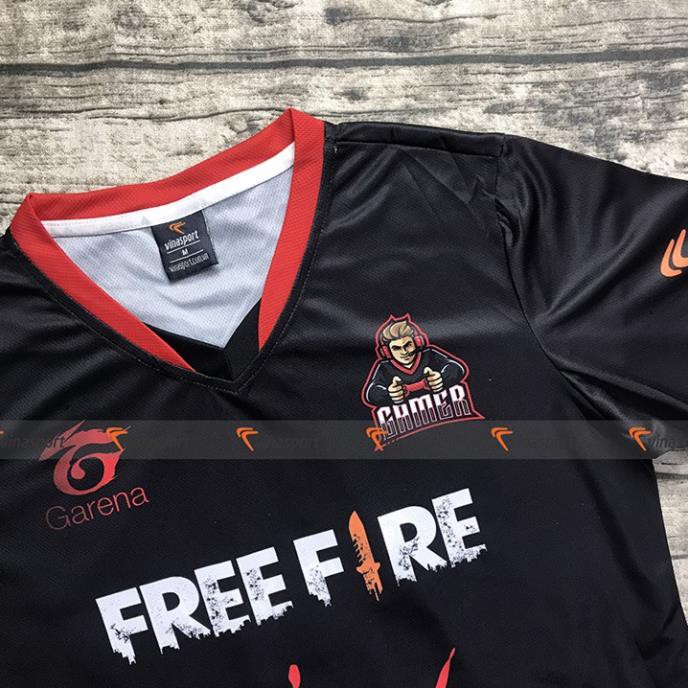DEAL HOT- Áo thun game thủ thi đấu Free fire Esports nam ngắn tay Gamer
