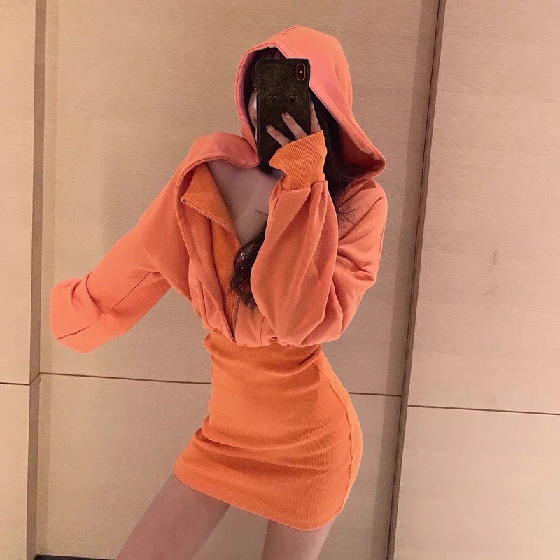 Váy hoodie body Ulzzang