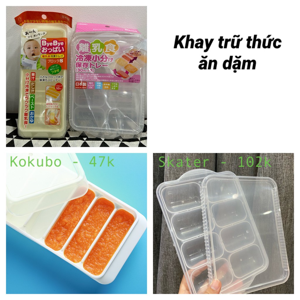 Khay đựng đồ ăn dặm, đựng đá 8 ngăn, 12 ngăn, 48 ngăn Nhật Bản