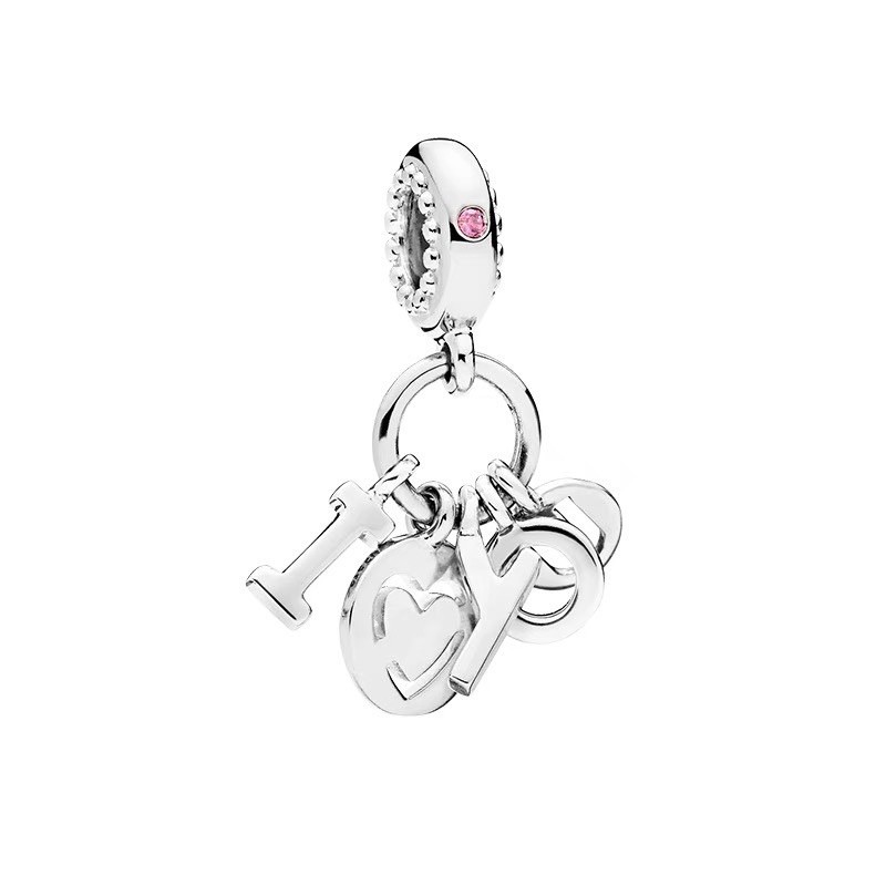 charm pan treo I Love You bạc s925 cao cấp