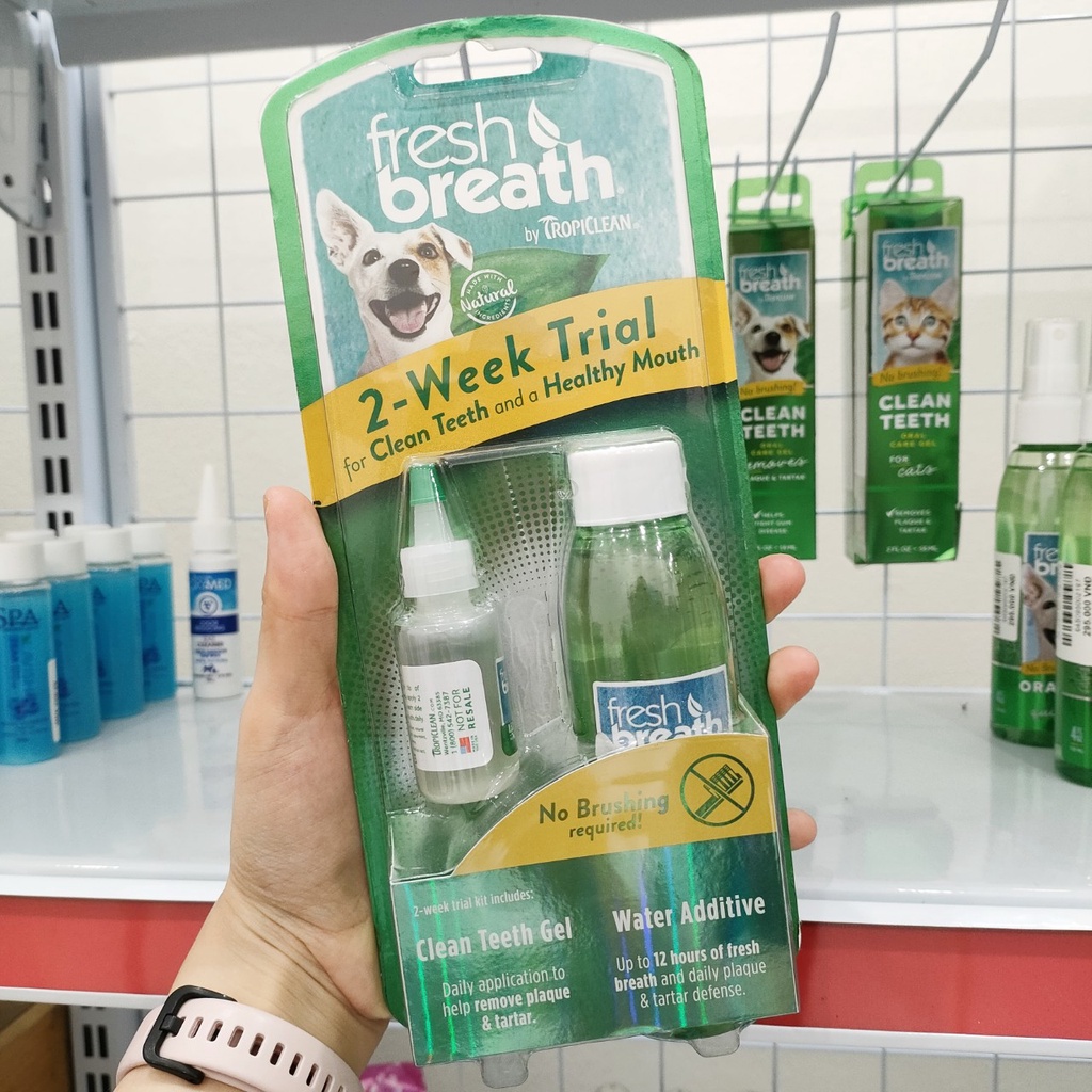 COMBO VỆ SINH RĂNG MIỆNG CHO CHÓ DÙNG THỬ 2 TUẦN - FRESH BREATH DENTAL TRIAL KIT