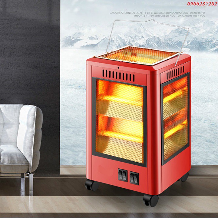 Lò sưởi 5 chiều CÓ THỂ NƯỚNG ĐỒ NSB công suất 2000w, đèn sưởi 5 chiều