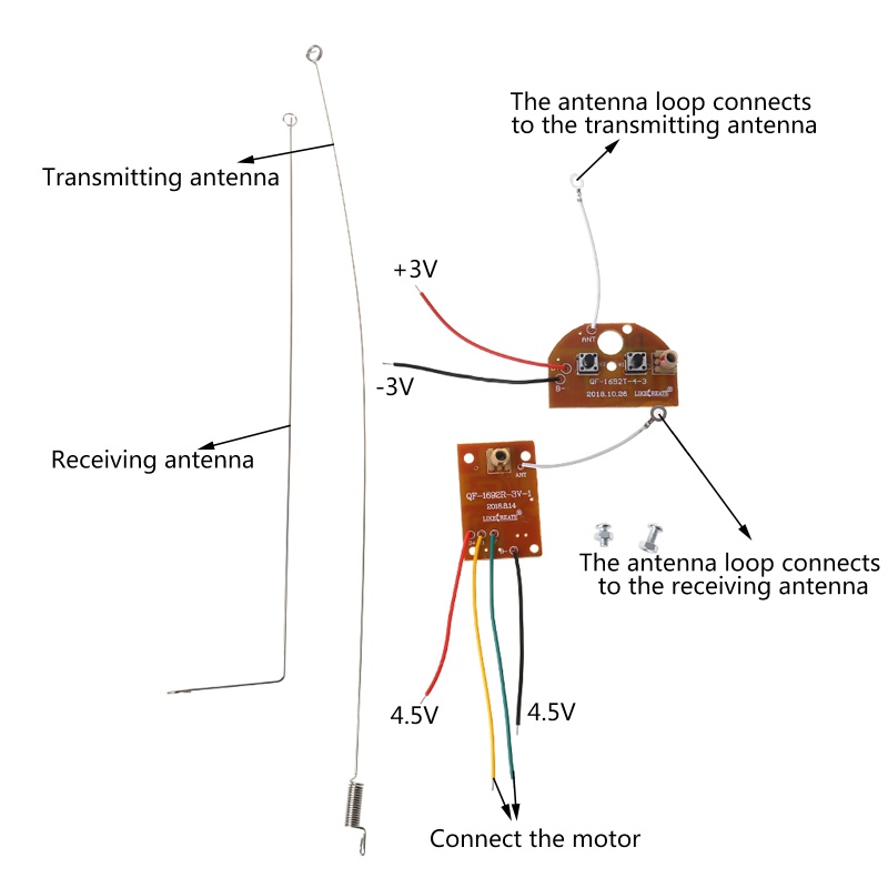 ✿ Điều Khiển Từ Xa 2CH RC 27MHz PCB Và Bảng Mạch Nhận Tín Hiệu Radio Sys