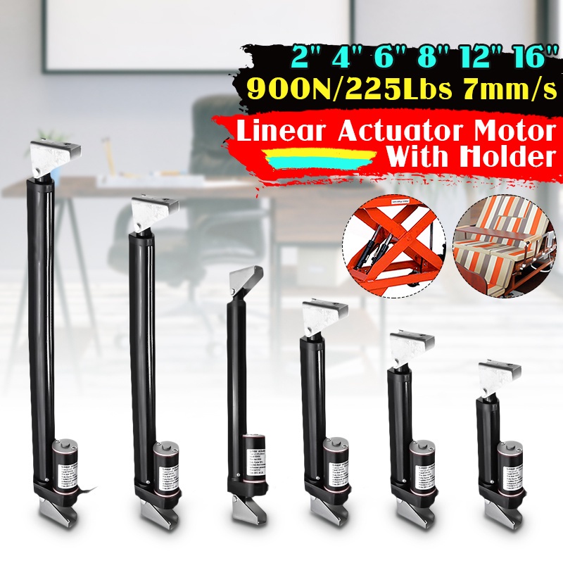 900n / 225lbs bộ truyền động tuyến tính màu đen động cơ tuyến tính điện di chuyển khoảng cách hành trình 50mm 100mm 150mm 200mm 300mm 400mm 12v dc