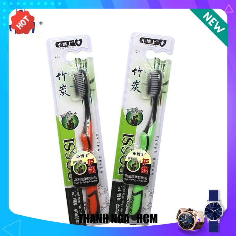 COMBO 10 cái Bàn chải đánh răng than Tre BOSSI Cao cấp Hàn quốc 1012