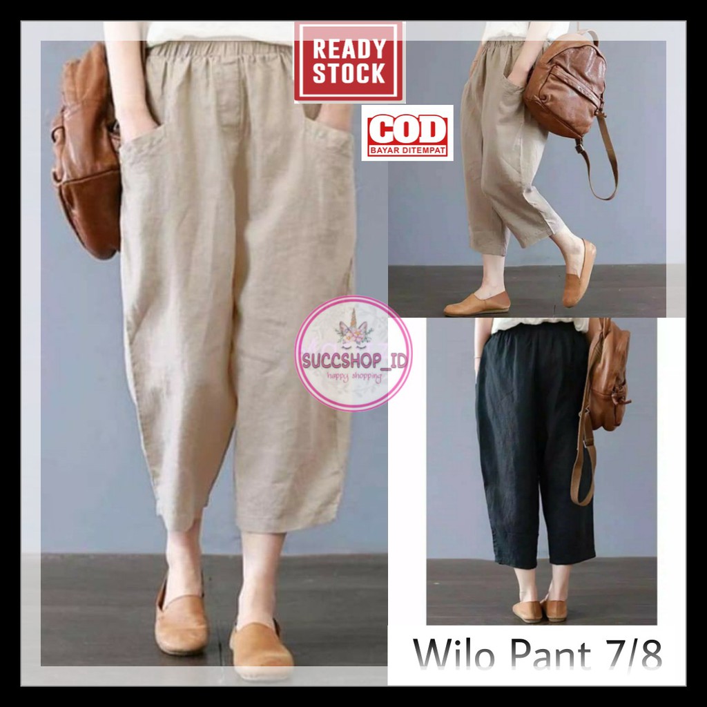 Quần Baggy Wilo 7 / 8 Chất Liệu Cotton Cao Cấp Cho Nữ