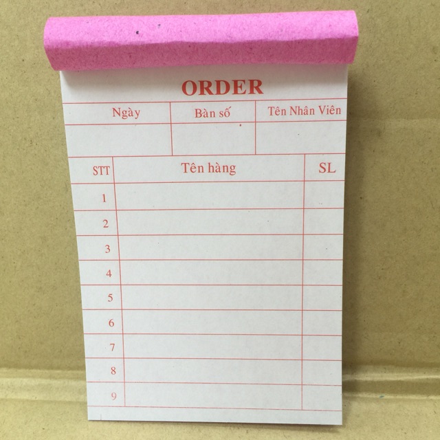 Combo 10 quyển - Oder 3 liên (7x10) dành cho Quán ăn - Nhà hàng