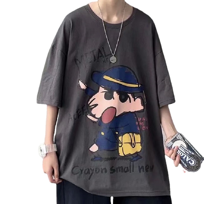 Áo Thun Tay Ngắn Cổ Tròn Họa Tiết Hoạt Hình Thời Trang Mùa Hè Dành Cho Nam