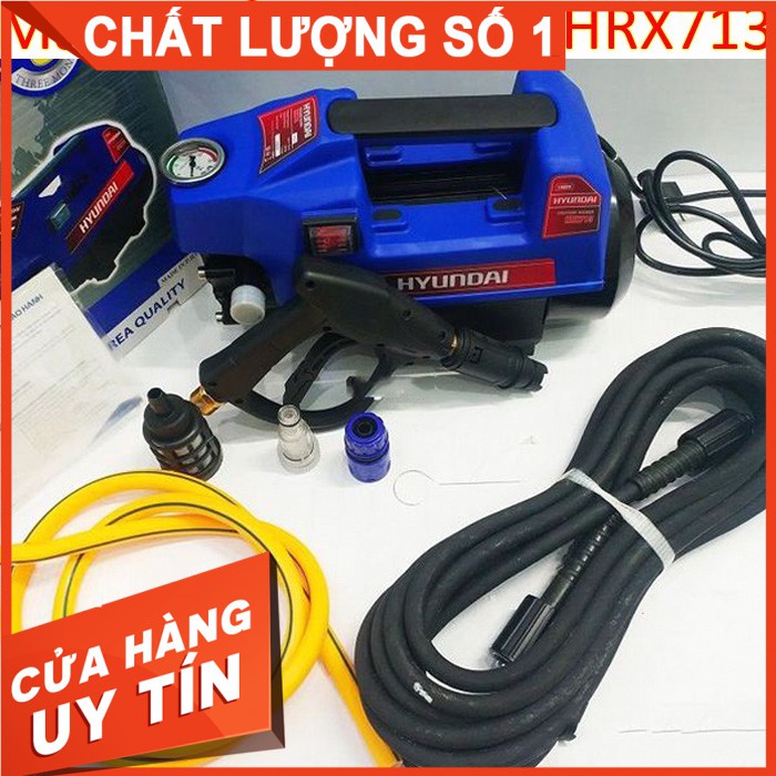 Máy rửa xe áp lực cao Hyundai HRX713 chính hãng - Tự hút phun nước vệ sinh xe máy, ô tô. BH 6 tháng