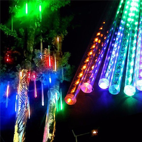 BỘ 8 ĐÈN NHÁY LED SAO BĂNG 7 MÀU/ ĐÈN GIỌT NƯỚC/ LED RỦ TRANG TRÍ NGOÀI TRỜI- DÀI 50CM