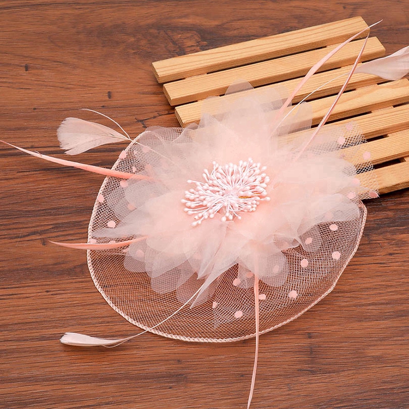 Trâm Cài Tóc Hình Chiếc Nón Đính Lông Vũ Sang Trọng Cho Cô Dâu