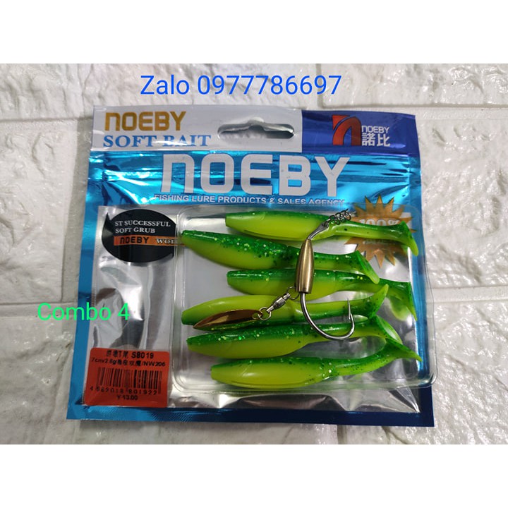 mồi mềm noeby S8019 kèm lưỡi móc mồi Ar15